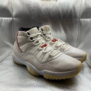 Size 11 Nike Air Jordan 11 Retro Platinum Tint Mens White Sneakers 378037-016